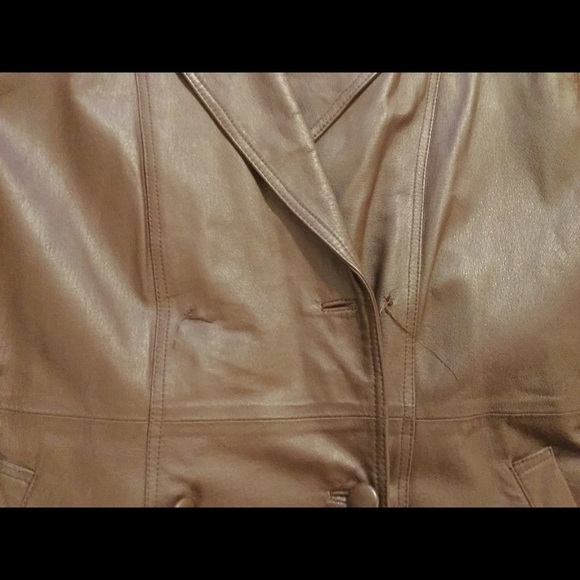 𝅺venezia Vitale Brown Leather Jacket Coat Sz A4 - Picture 4 of 8